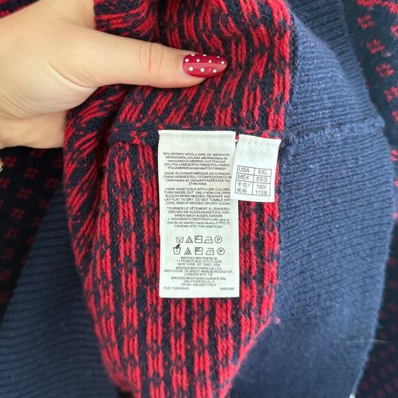 Brooks Brothers Fair Isle Sweater Navy Red - Picture 4 of 4